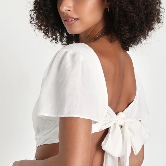 New Lulus Feeling the Sunshine White Tie-Back Flutter
Sleeve Mini Dress - Picture 8 of 12